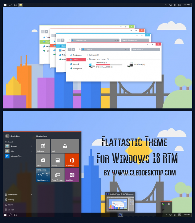 Flattastic Theme - Темы для windows 10