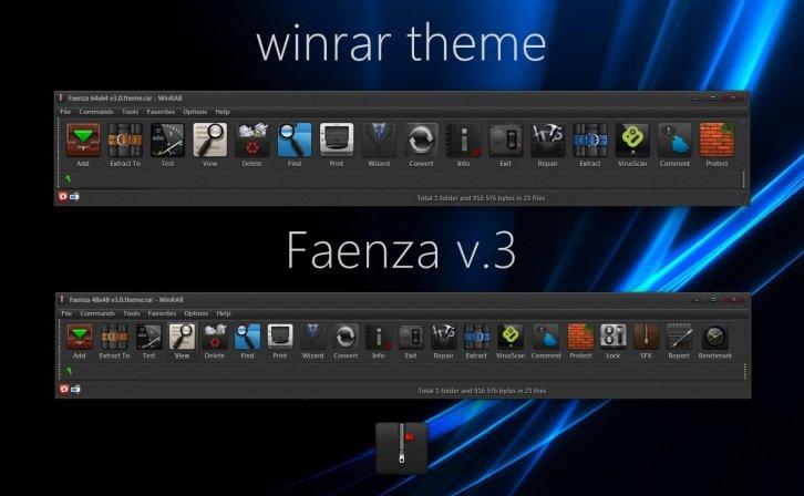 Faenza v.3 WinRAR theme - WinRAR Скины Темы