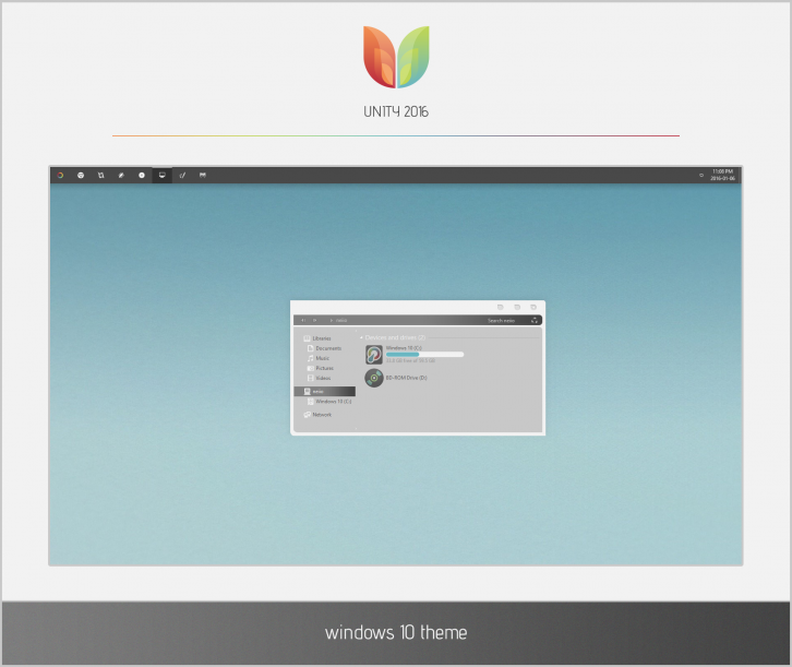 UNITY 2016 - Темы для windows 10