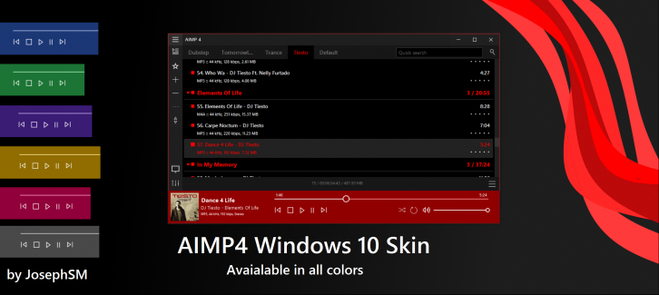 AIMP4 Windows 10 Skin - AIMP Скины Обложки