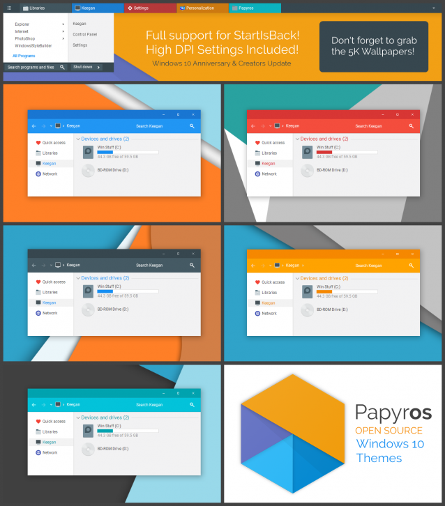 Papyros - Темы для windows 10