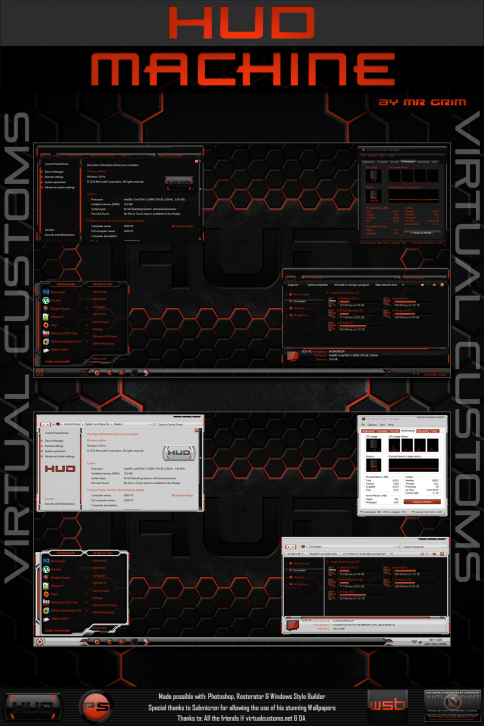 HUD Machine Burnt Orange - Темы для windows 10