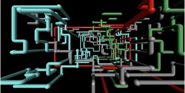 3D pipes screensaver