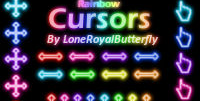 Neon Rainbow Cursors Set