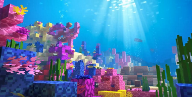 Minecraft underwater reef live-wallpaper