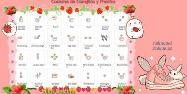 Bunny Bunnies and strawberries Cursors