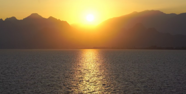 Silhouette of mountains at sunset