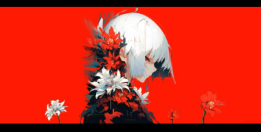 Anime Girl And Flower