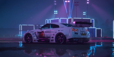 Nissan GT-R R35 Nismo ночью под дождём