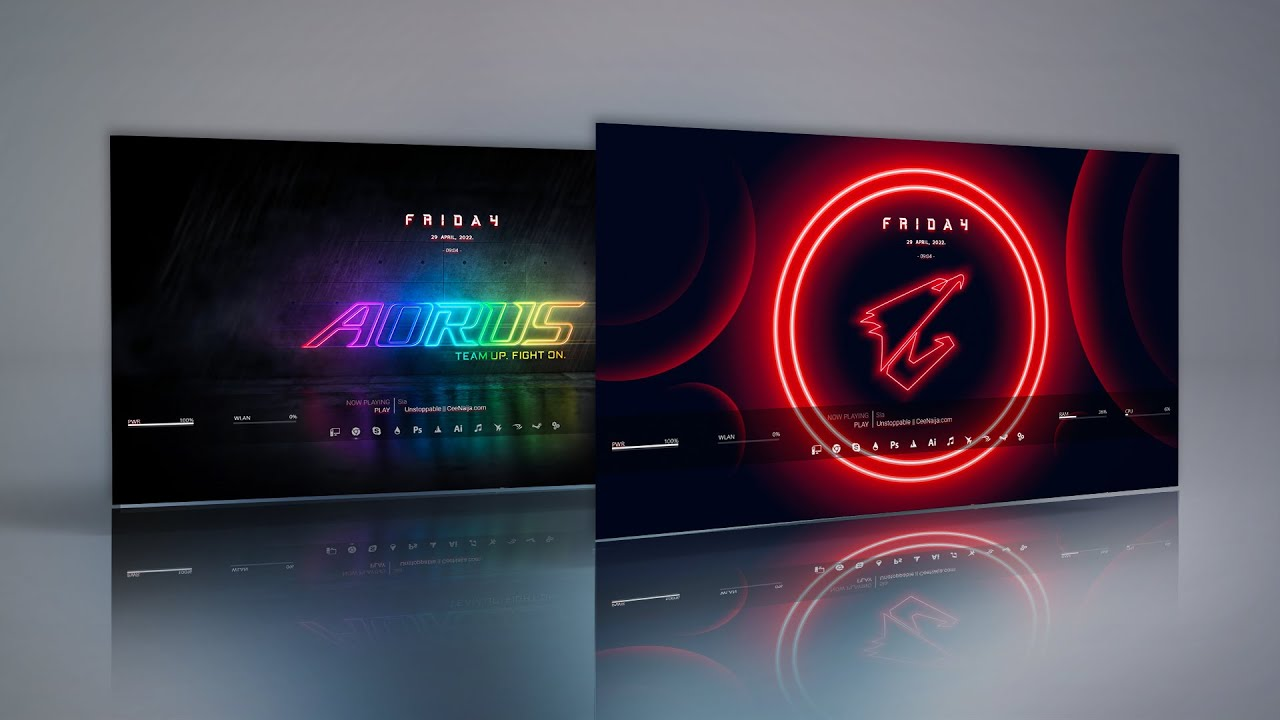AORUS Theme For Windows - Rainmeter Скины Темы