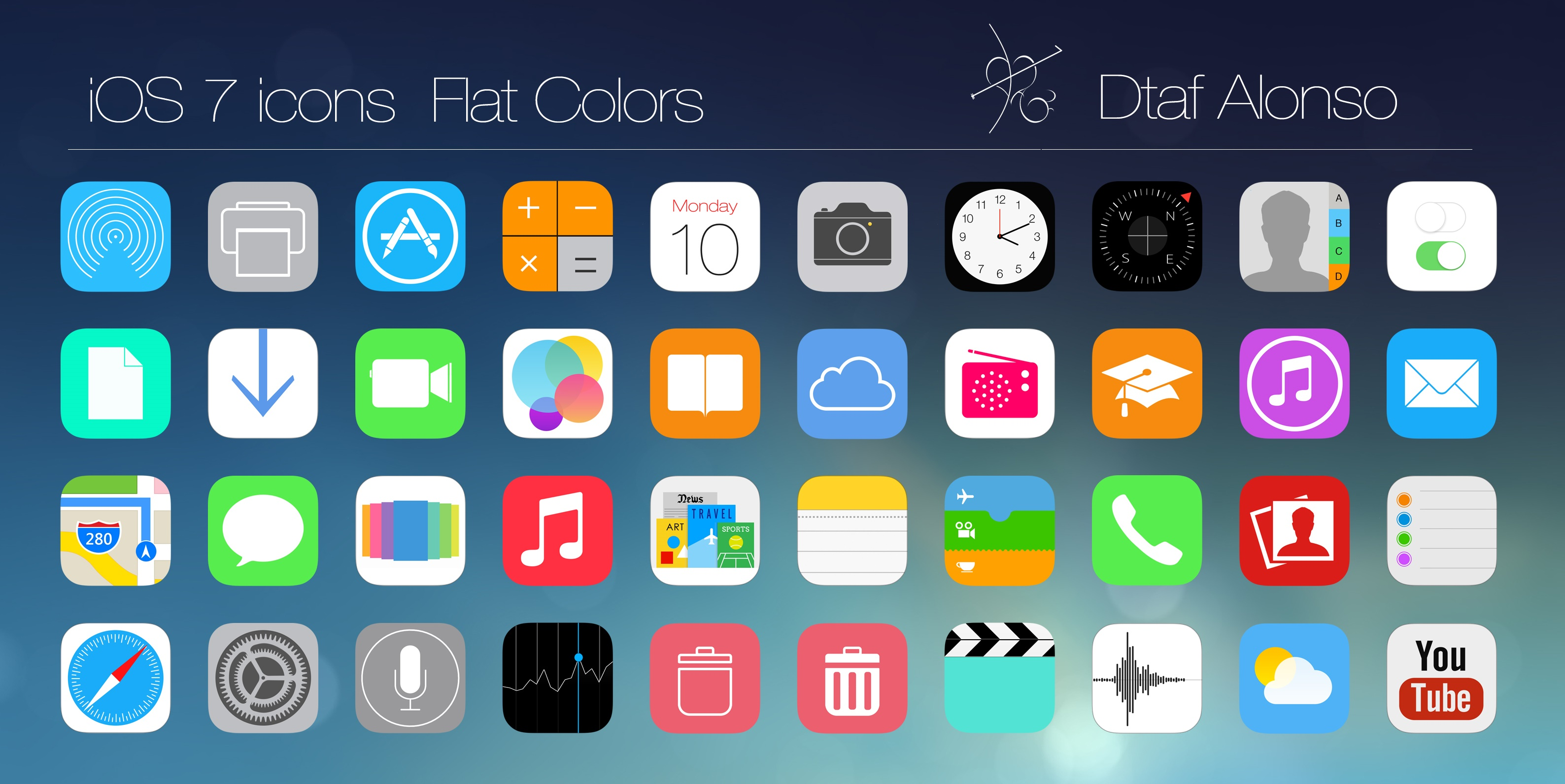 iOS 7 Flat Icons - Иконки для Windows