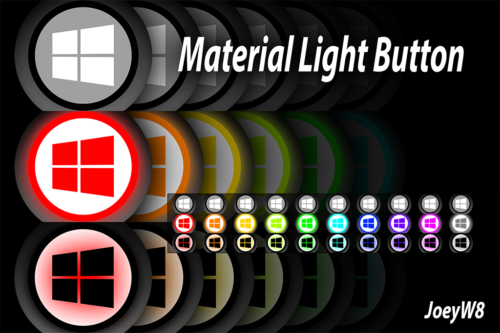 Material Light Button - Темы для кнопки ПУСК | Start Orbs for Windows