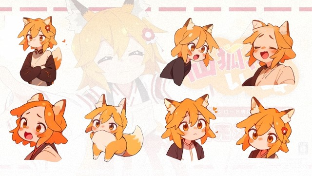 Заботливая лисичка Сэнко-сан - Стикеры