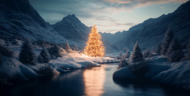 Новогодняя ёлка в горах