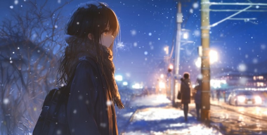 Заснеженная ночная улица