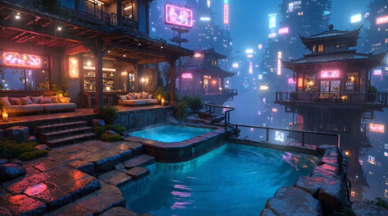 Уютный отдых в японском стиле - Живые обои Киберпанк | Cyberpunk live wallpapers