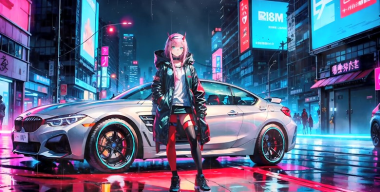 Zero Two в стилистике киберпанк